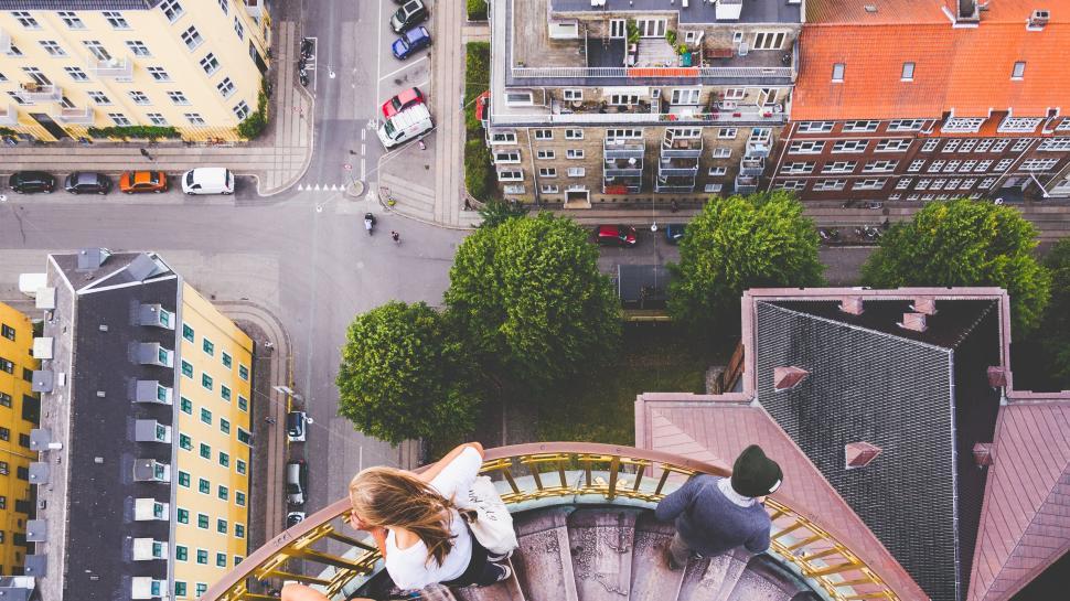 Free Image of Bird s-eye view of urban neighborhood from observation deck 