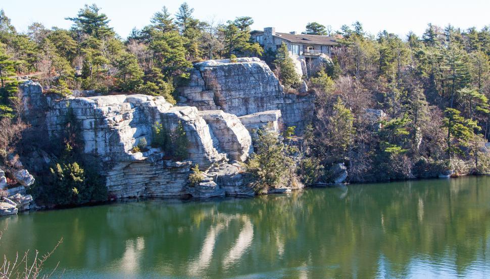Free Image of White Rocks Surrounding Lake Minnewaska 