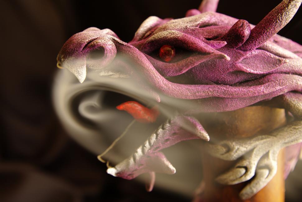 Free Image of Close Up of a Dragons Head Sculpture 