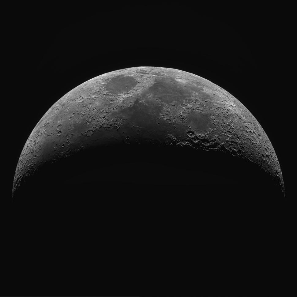 Free Image of Detailed Half Moon Image with Craters Visible 