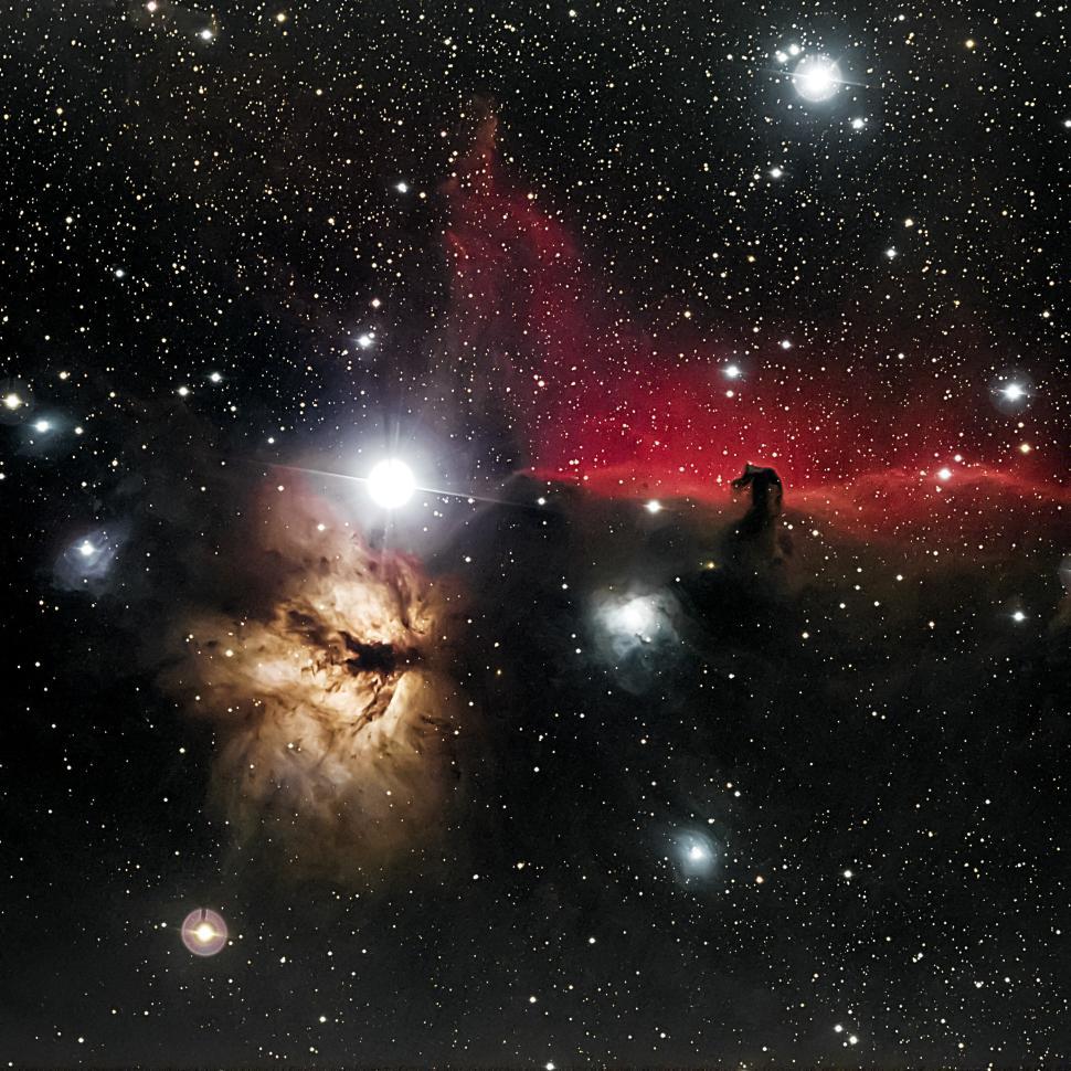 Free Image of Colorful nebula and star cluster in deep space. 
