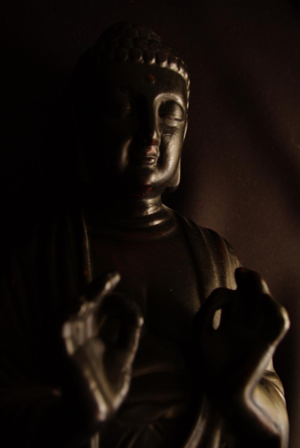 Free Image of Buddha Statue in Black and White 