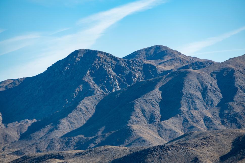 Free Image of Arid mountain range under clear blue sky daylight 
