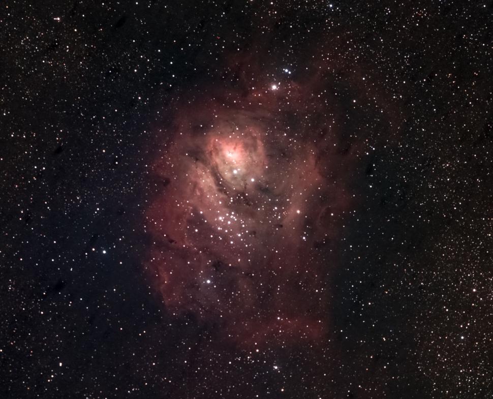 Free Image of Lagoon Nebula captured with stars in a dark night sky 