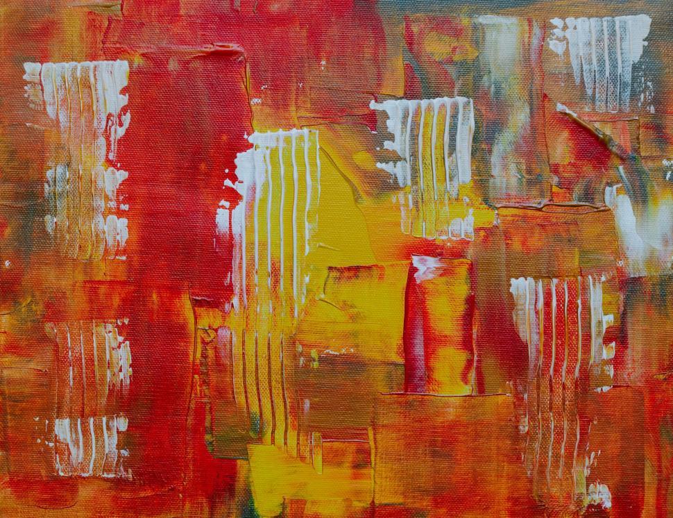 Free Image of Abstract painting with fiery shades of red and yellow 