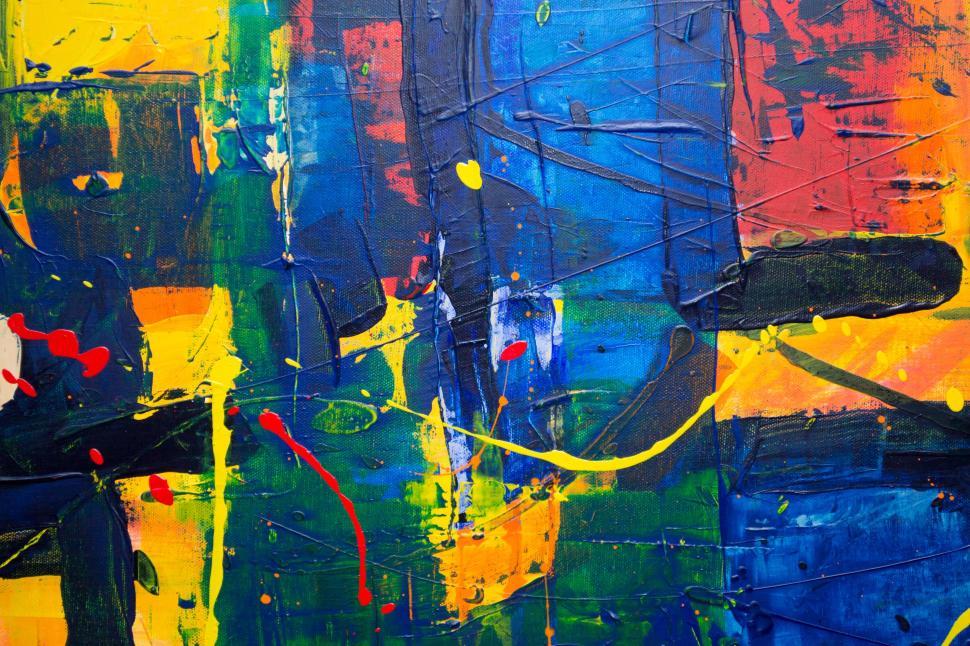 Free Image of Colourful abstract artwork featuring vibrant strokes and hues. 