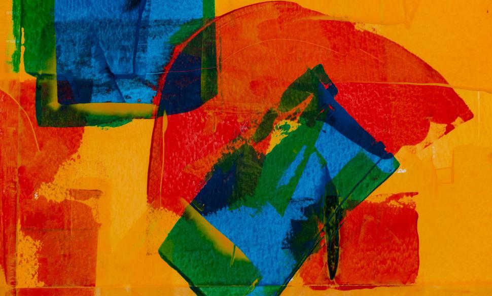 Free Image of Bold and dynamic geometric abstract with vibrant colors 
