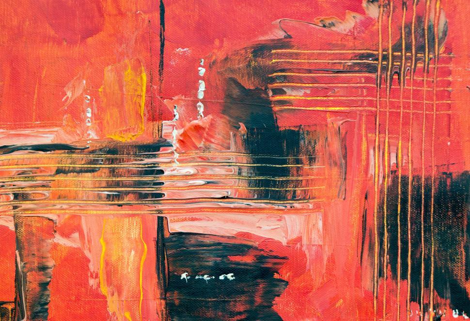 Free Image of Abstract art with dominant red tones and subtle lines. 