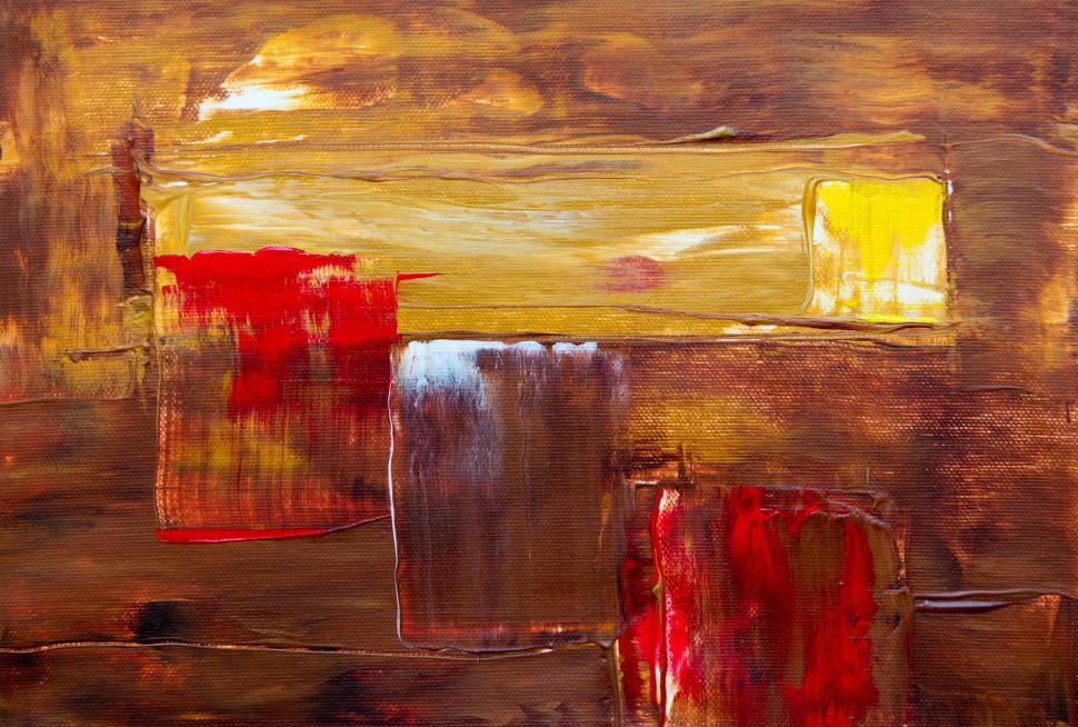 Free Image of Warm earthy toned abstract with geometric blocks 