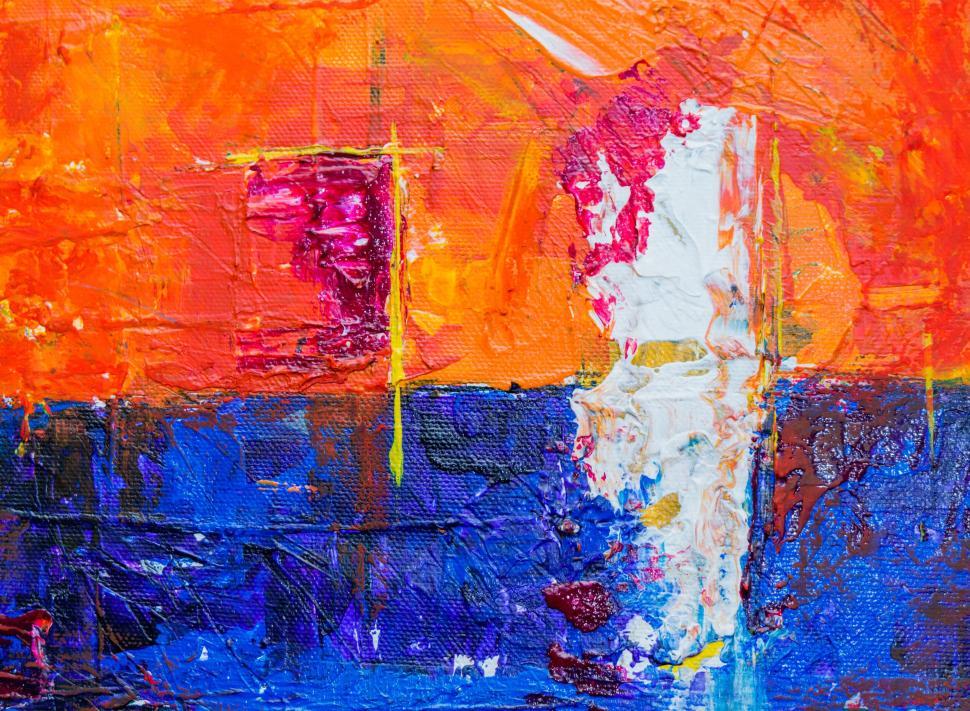 Free Image of Vibrantly contrasting abstract in blue and orange hues 
