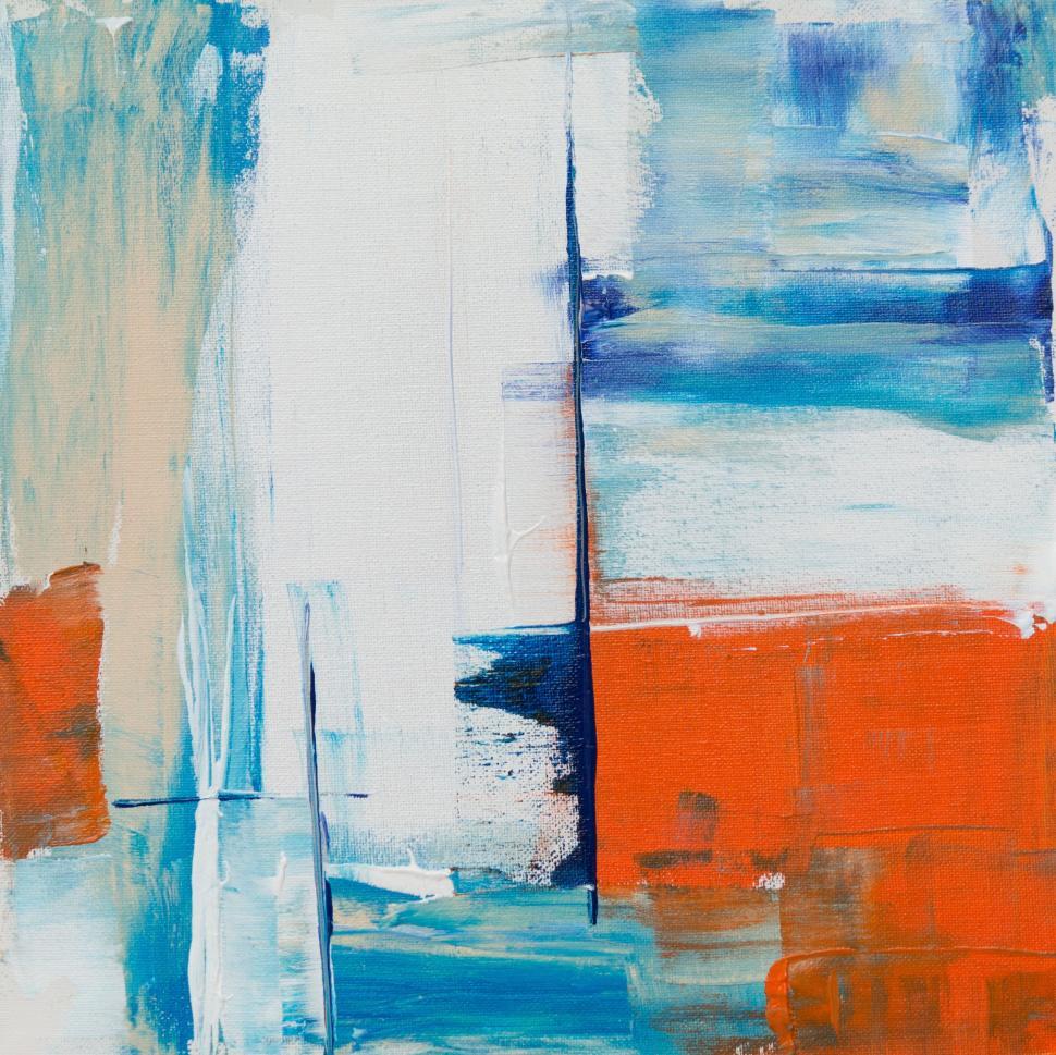 Free Image of Soft abstract painting with white and blue tones 