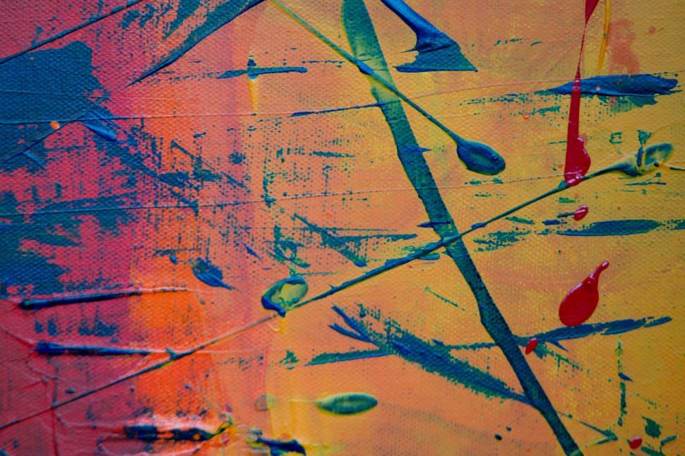 Free Image of Colorful strokes and splashes modern abstract art 