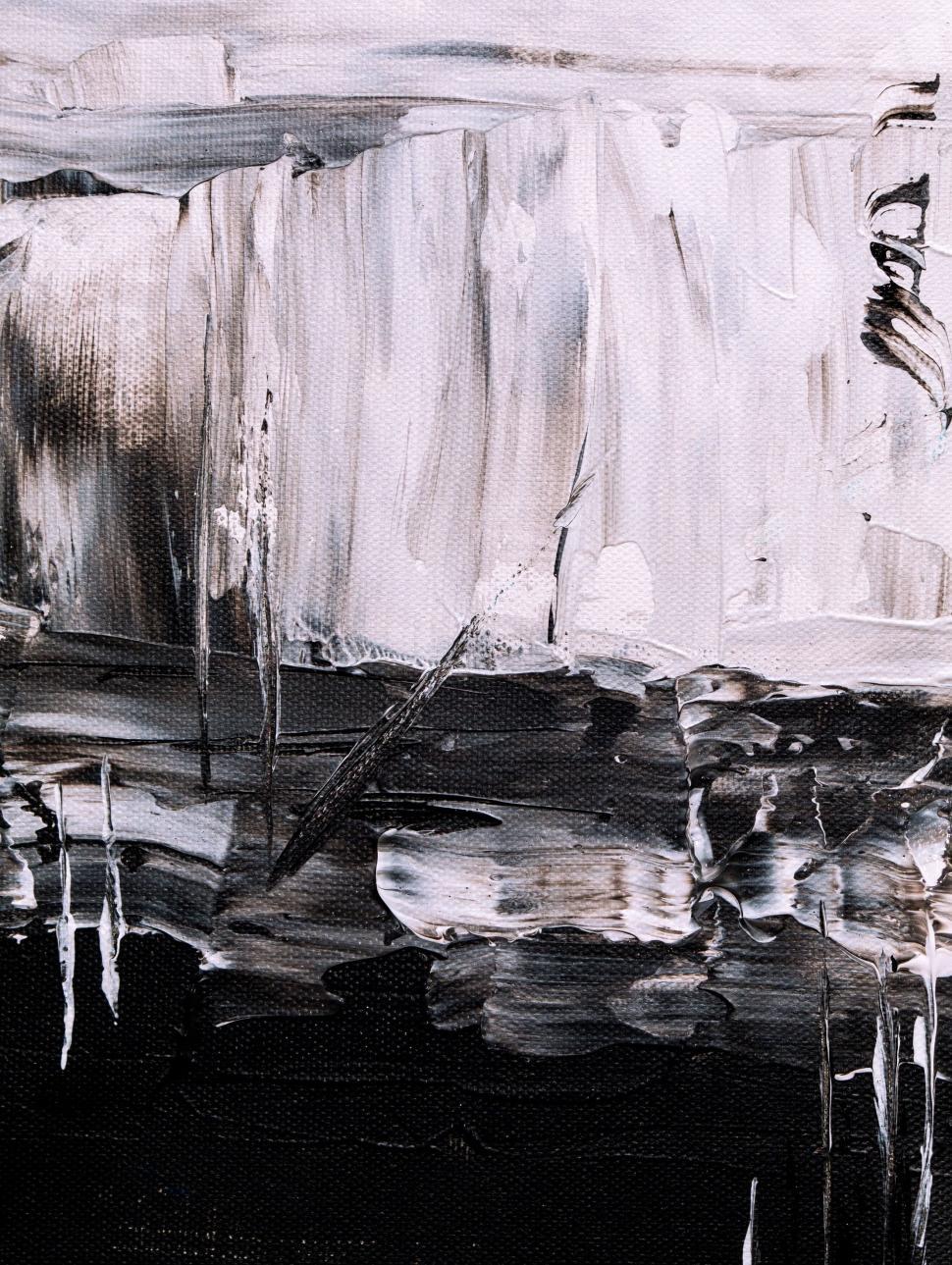 Free Image of Monochromatic abstract painting with textured strokes 