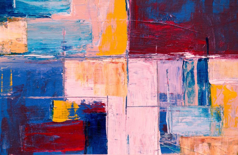 Free Image of Abstract geometric colorful painting with texture. 