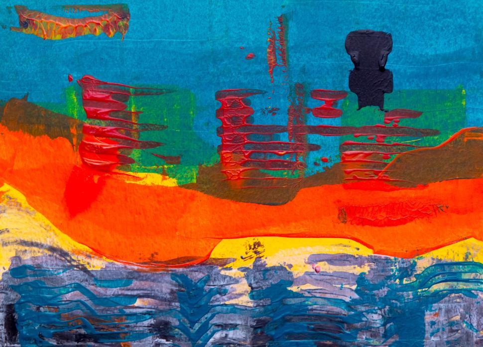 Free Image of Bright and colorful abstract with landscape impression. 