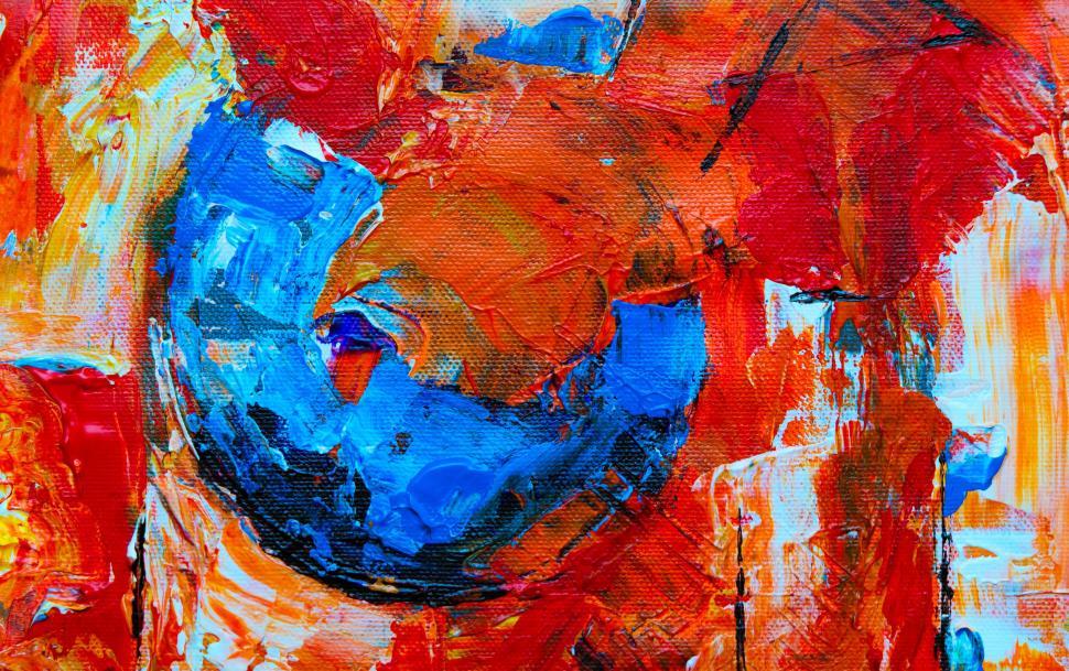 Free Image of Energetic and vibrant abstract artwork with bold colors 