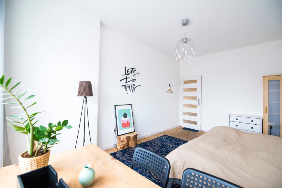Free Image of Bright and modern room visually appealingly decorated. 