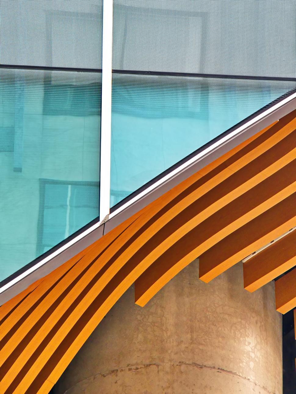Free Image of Modern abstract architectural design with glass and wood 