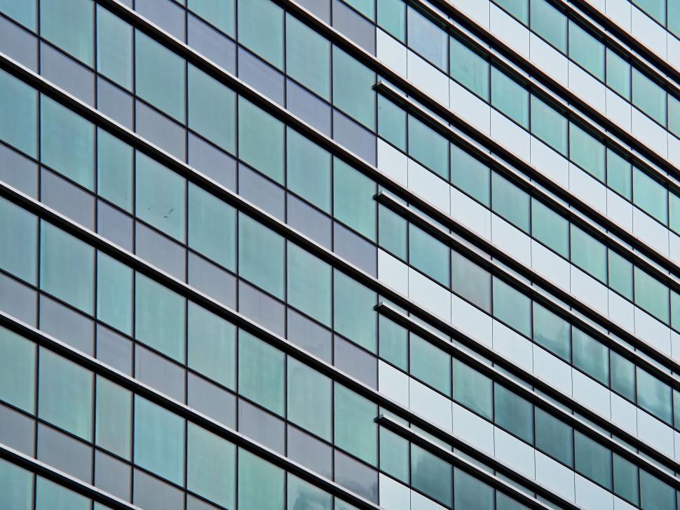 Free Image of Close-up of a modern building façade with windows 