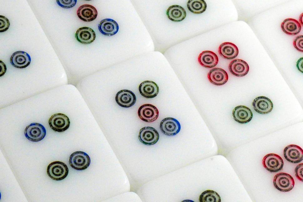 Free Image of Close up of Mahjong Tiles 