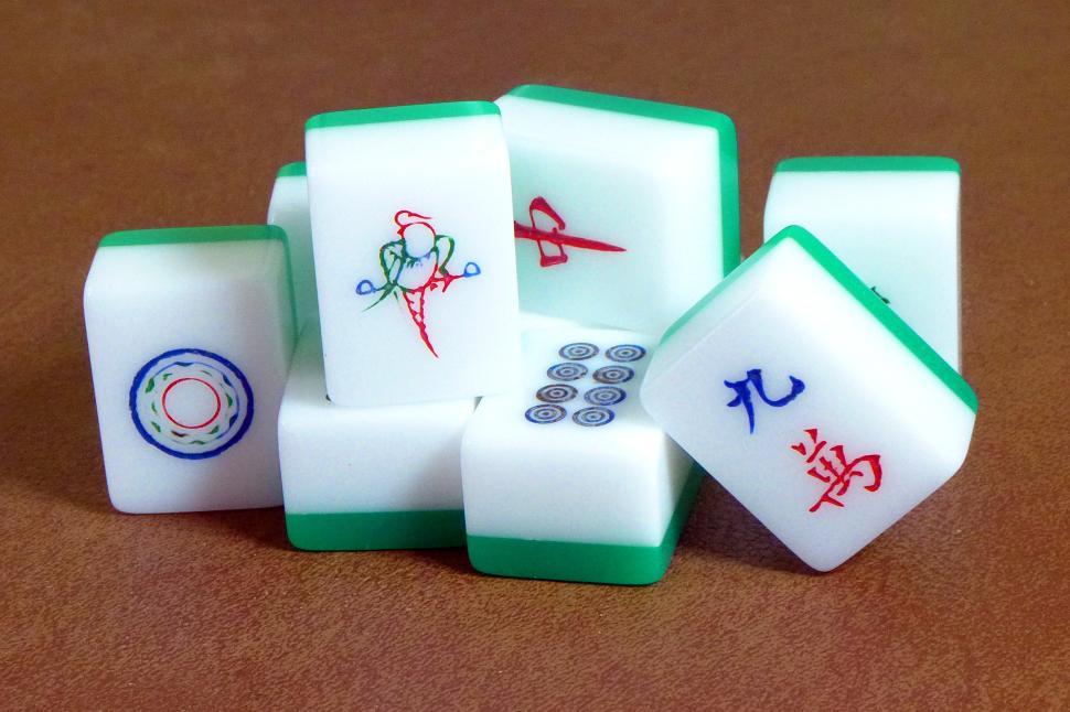 Free Image of Pile of Mahjong Tiles 