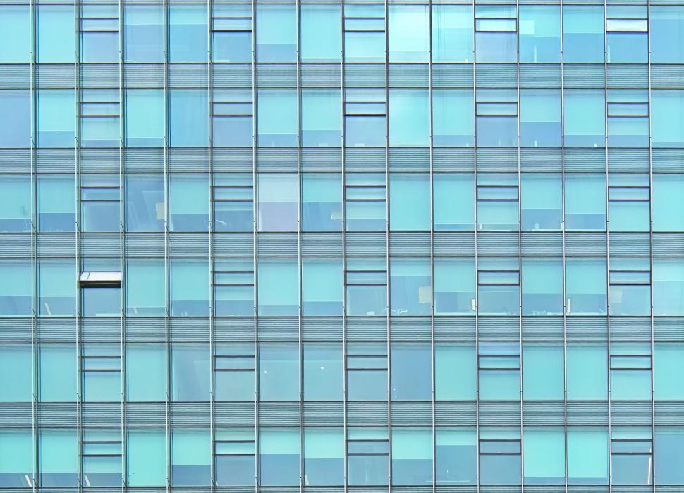 Free Image of Modern office building with glass windows and panels 