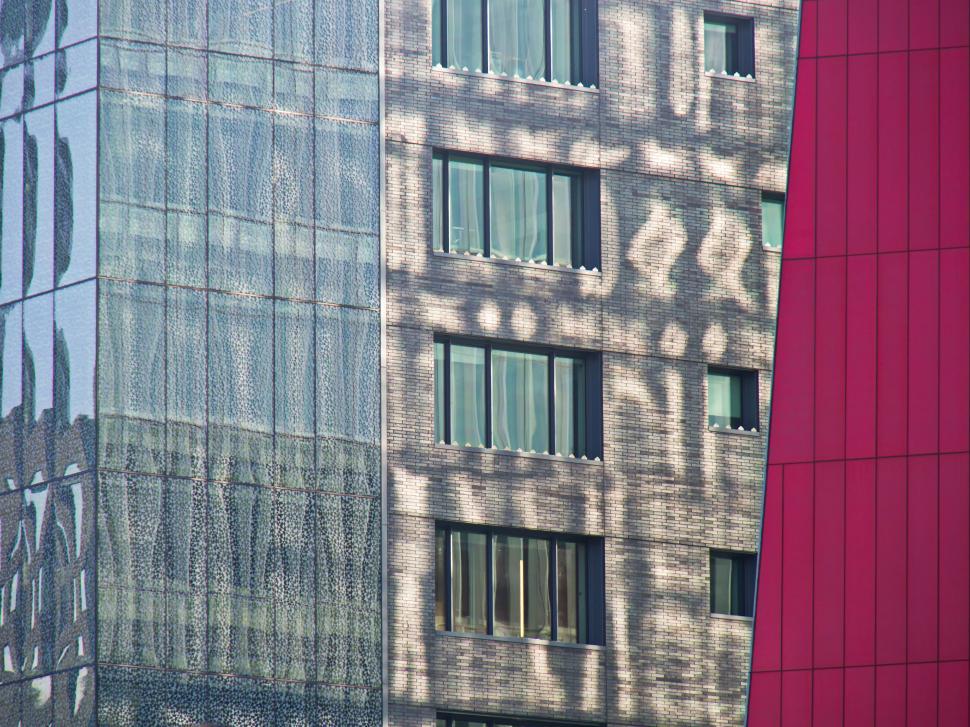 Free Image of Complex facade with varied textures and colors 