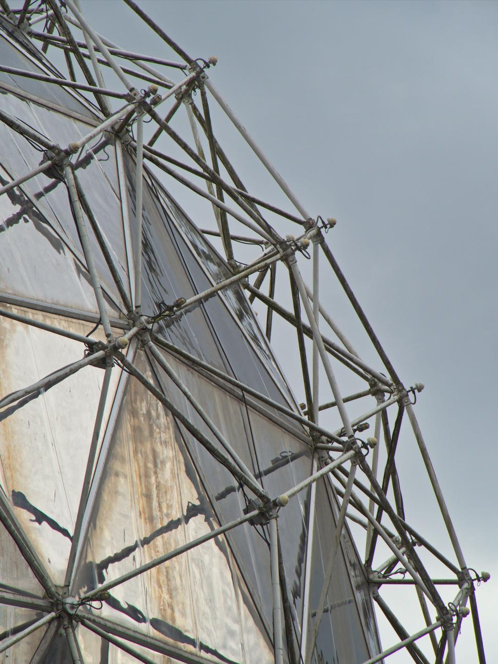 Free Image of Geodesic dome structure with metal framework and panels 
