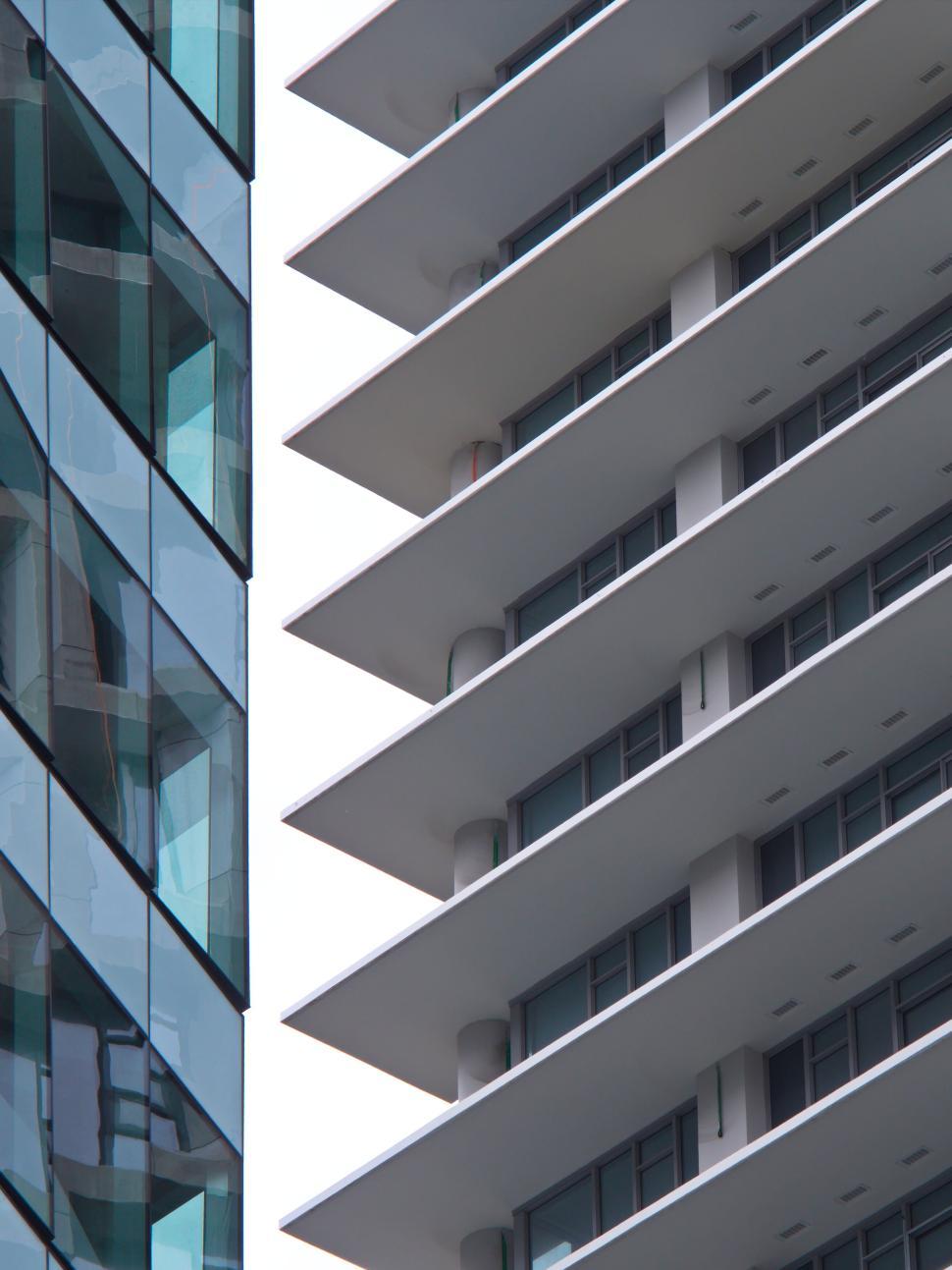 Free Image of Modern building with overlapping balconies in layers 