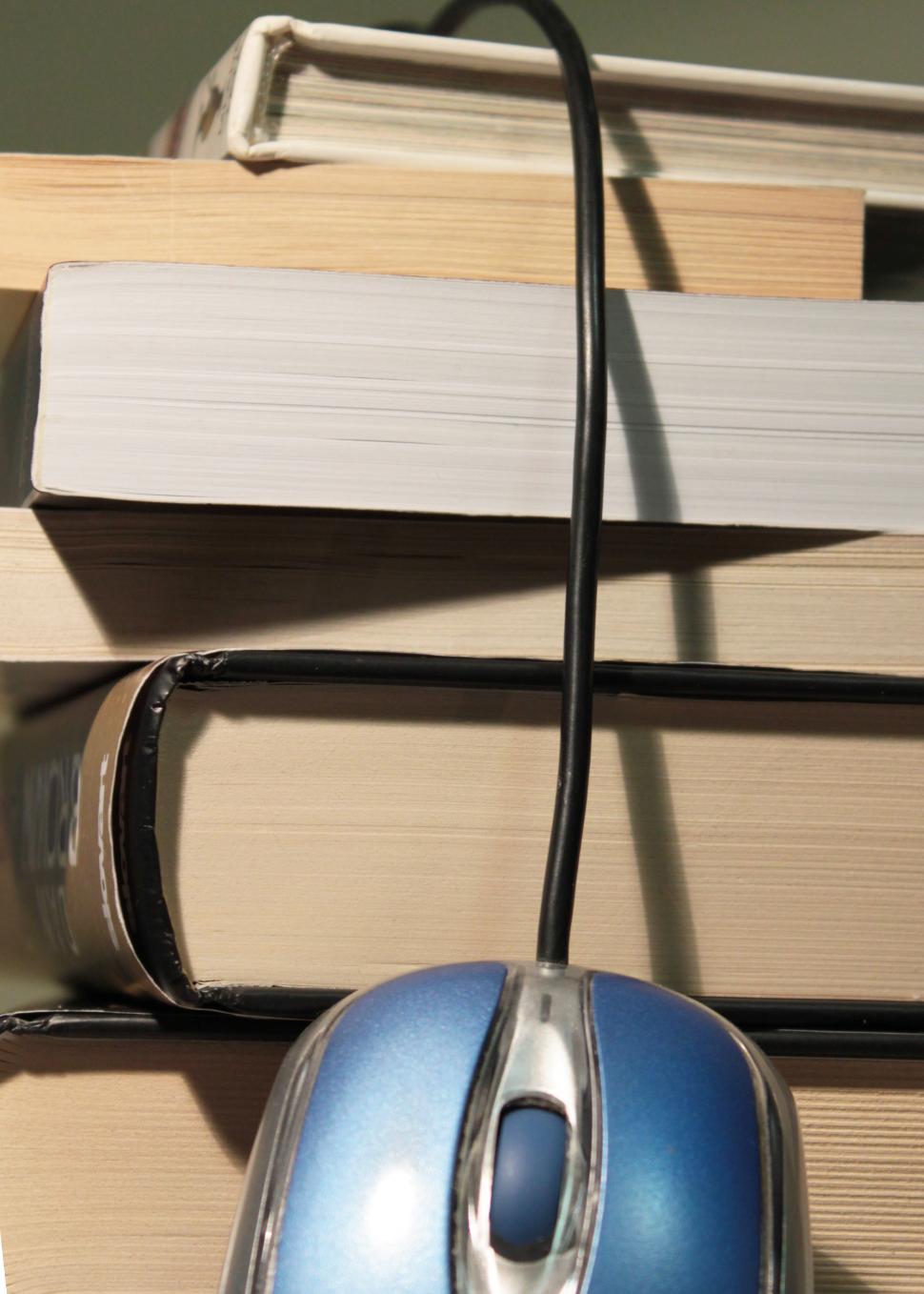 Free Image of Books with mouse 