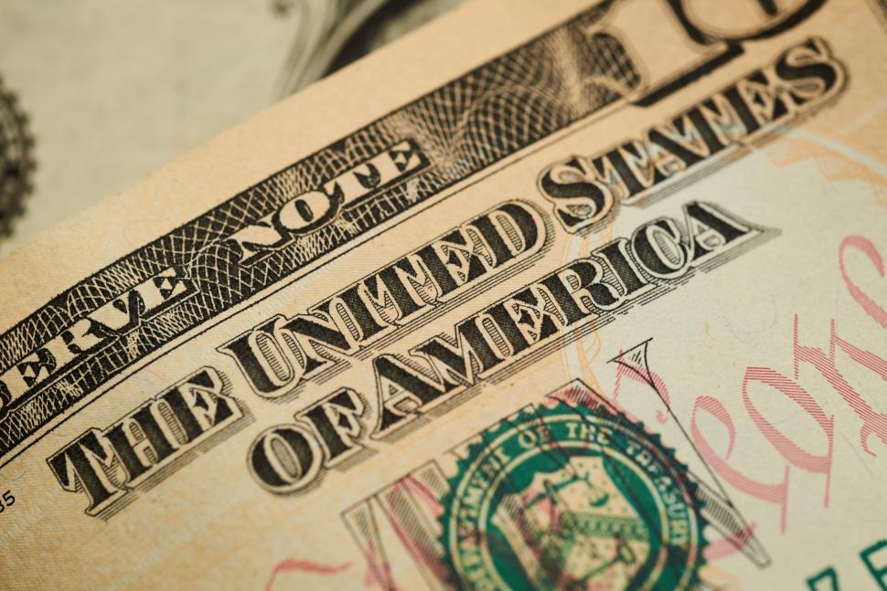 Free Image of Partial view of a 10 dollar bill from United States. 