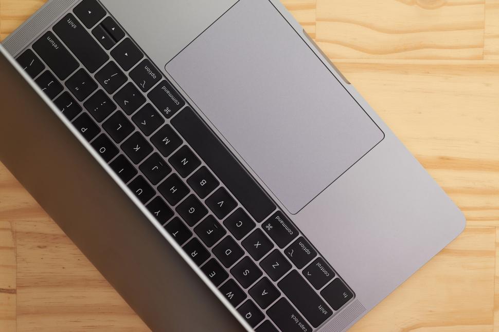 Free Image of Closeup view of a laptop keyboard and touchpad. 