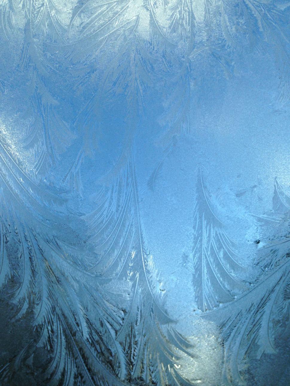 Free Image of Frosty window with intricate patterns of ice crystals 