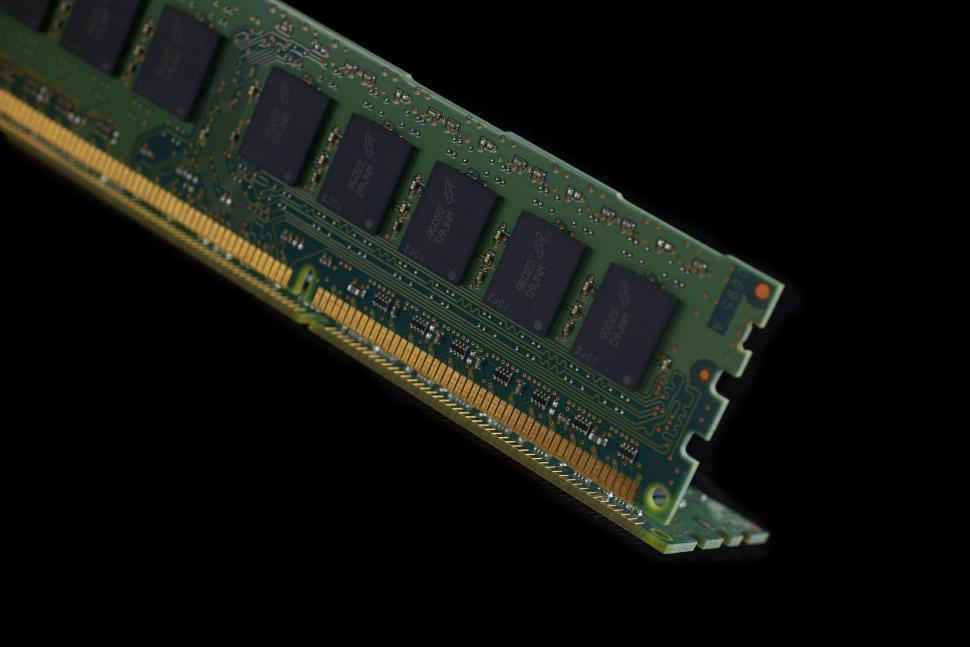Free Image of Close-up view of electronic random-access memory RAM. 