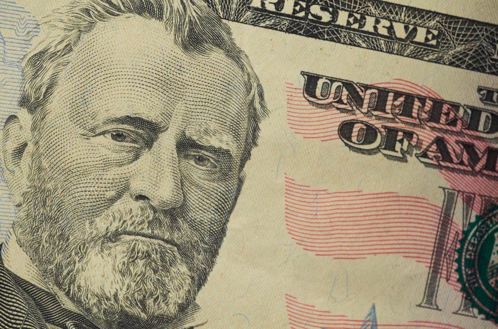 Free Image of Close-up of Ulysses S. Grant on US fifty-dollar bill 