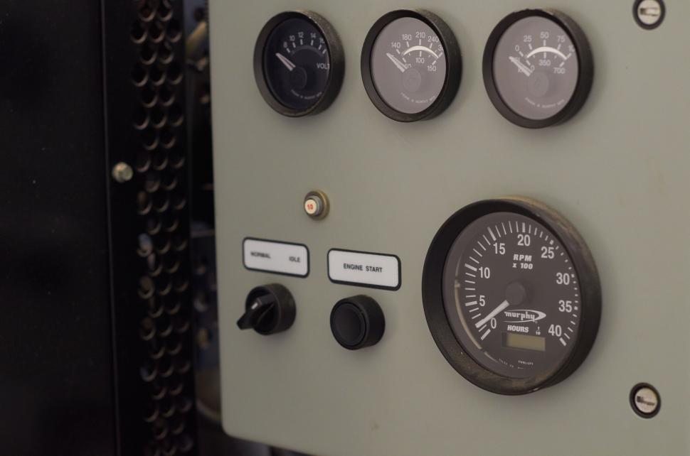 Free Image of Control panel with gauges and rotation hour meter 
