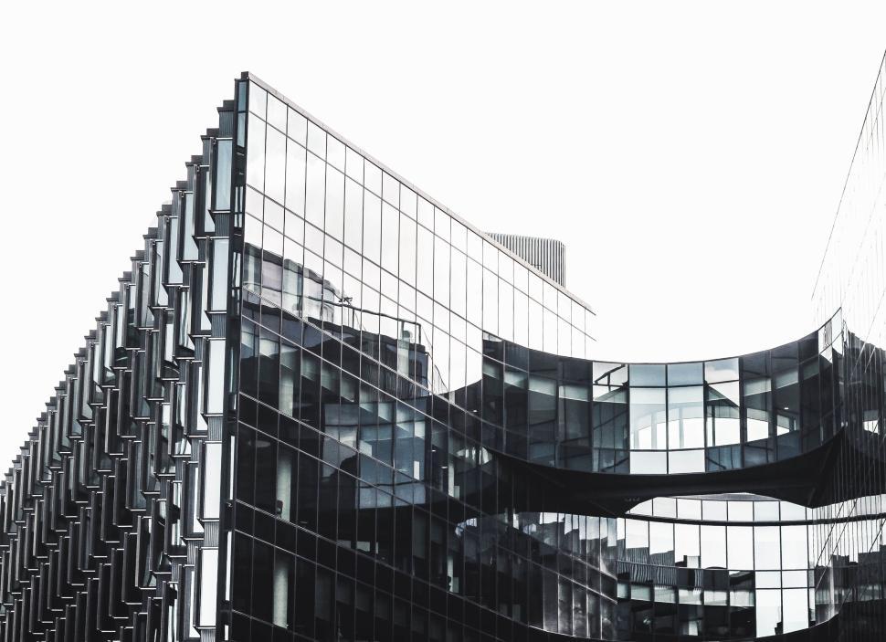 Free Image of Modern architectural building with glass exterior. 
