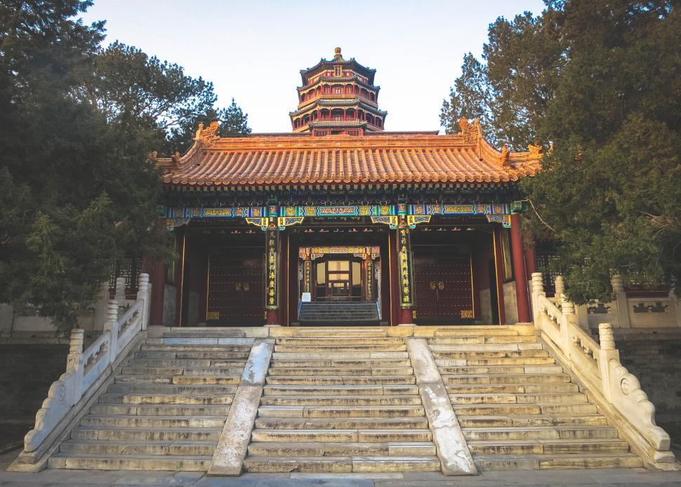 Free Image of Ancient Temple with Intricate Details and Stone Steps 