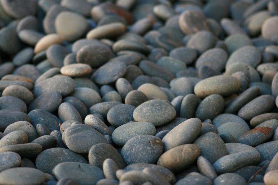 Free Image of Smooth Grey Pebbles in a Natural Outdoor Arrangement 