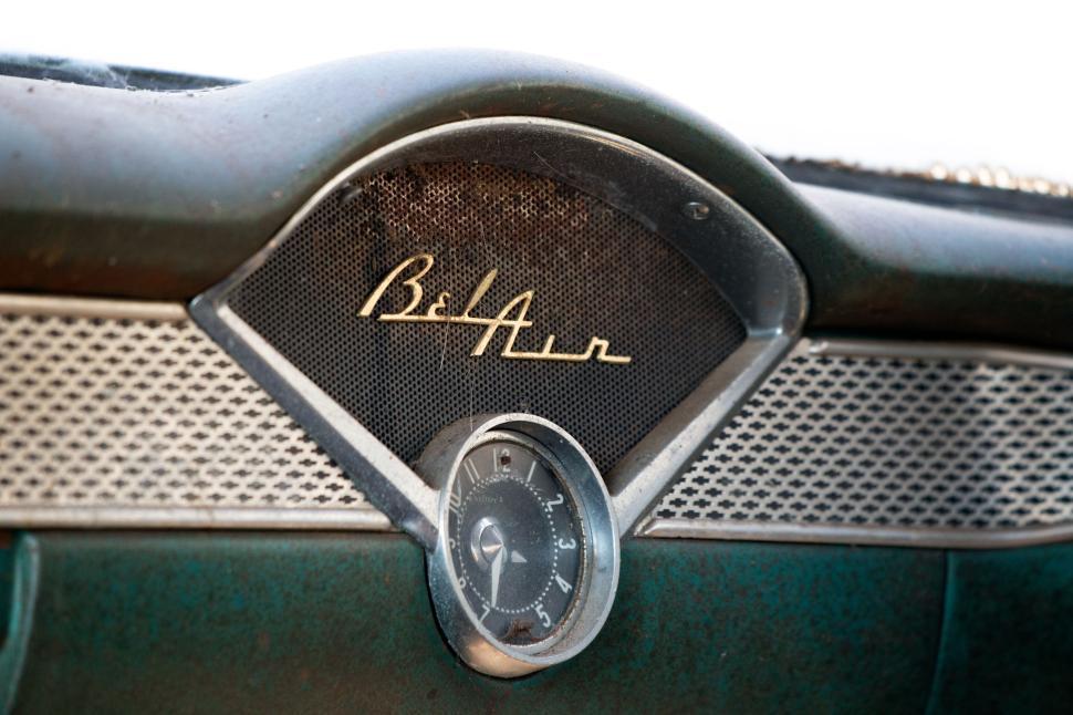 Free Image of Vintage dashboard of classic Bel Air car 