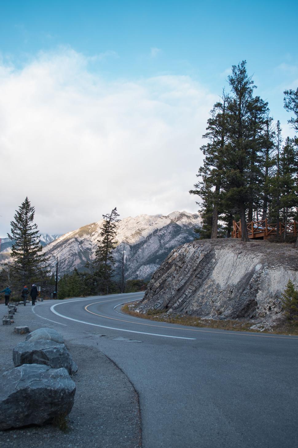 Free Image of Winding road through a mountain landscape scenic view 