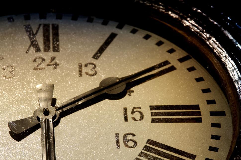 Free Image of Close-up of an old vintage clock showing different times 
