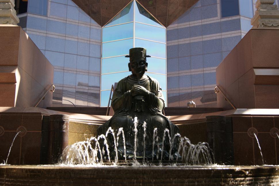 Free Image of Modern Building with a religious statue 