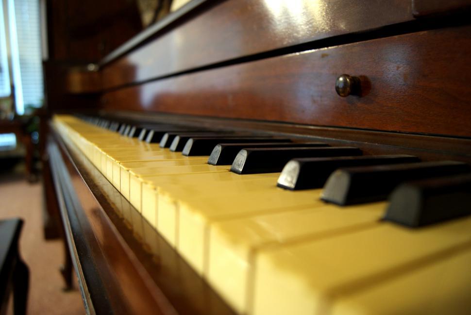 Free Image of Close up of an Older Piano 