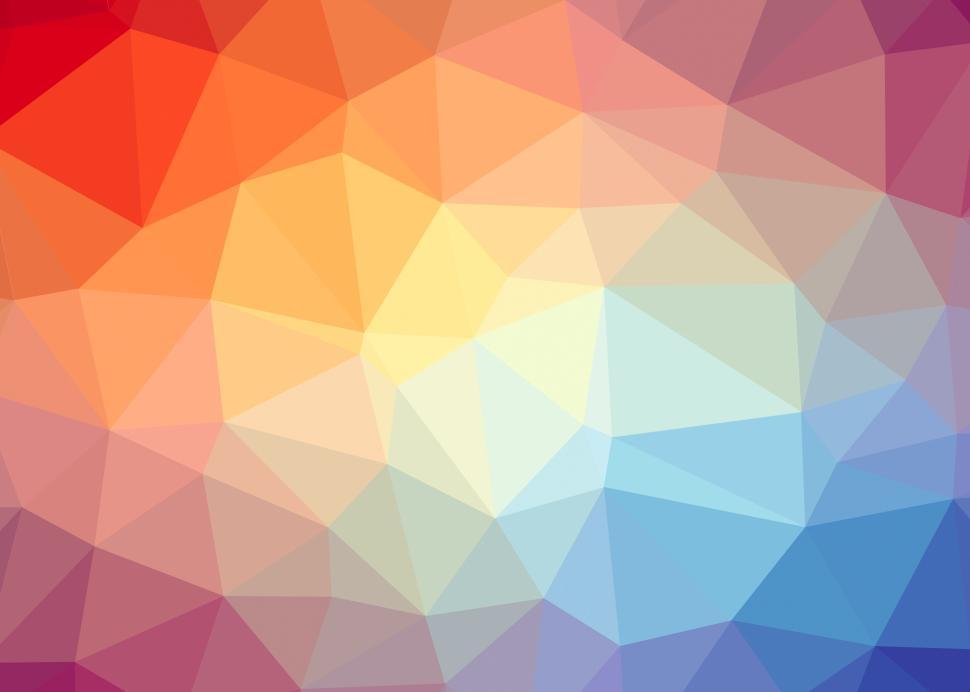 Free Image of Vibrant low polygon background in warm and cool colors 