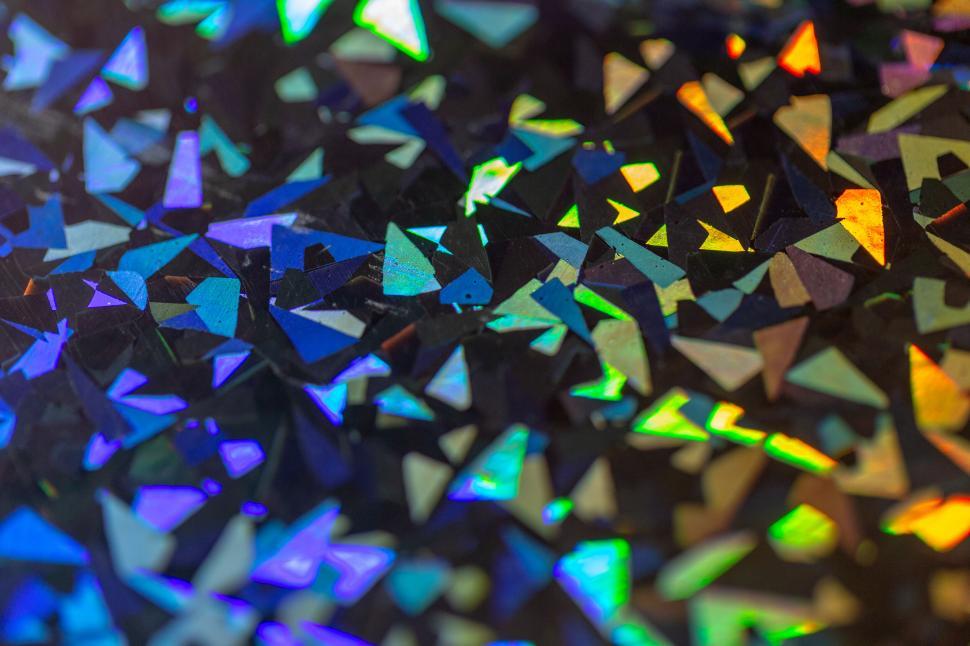 Free Image of Colorful holographic abstract triangles background image 