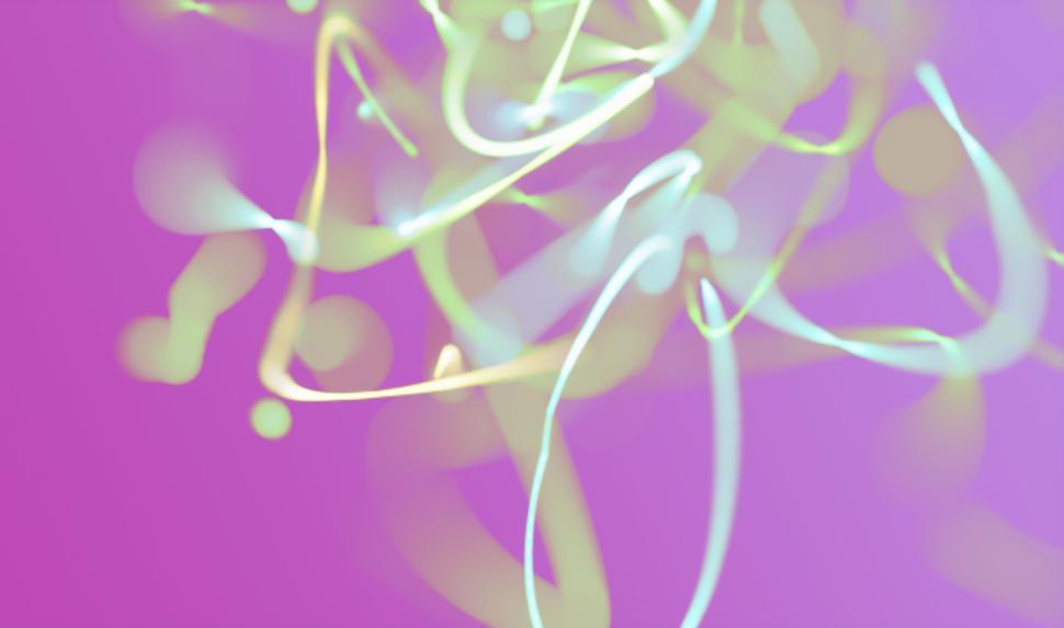 Free Image of Neon light trails on pink abstract background swirling 