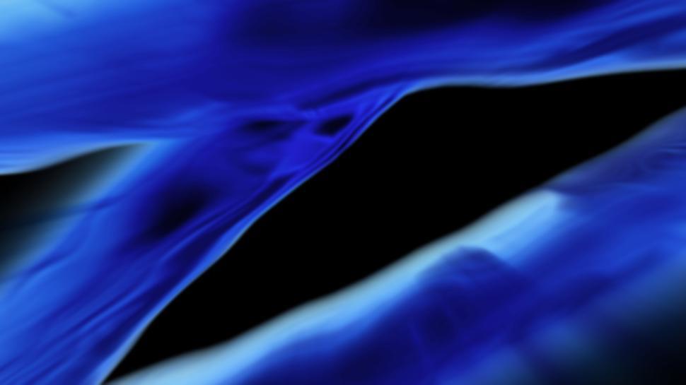 Free Image of Flowing blue abstract waves on black digital background 
