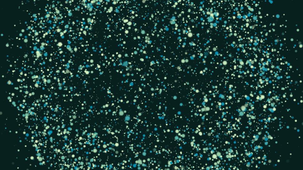 Free Image of Scattered blue and green particles forming a night sky 