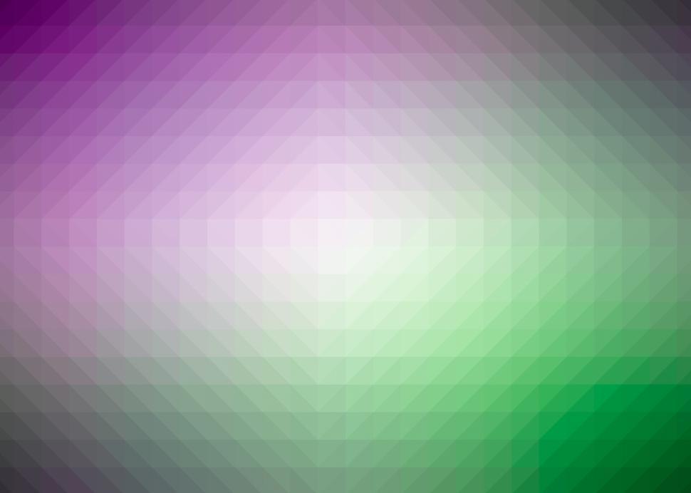 Free Image of Gradient polygons merging from purple to green colors. 